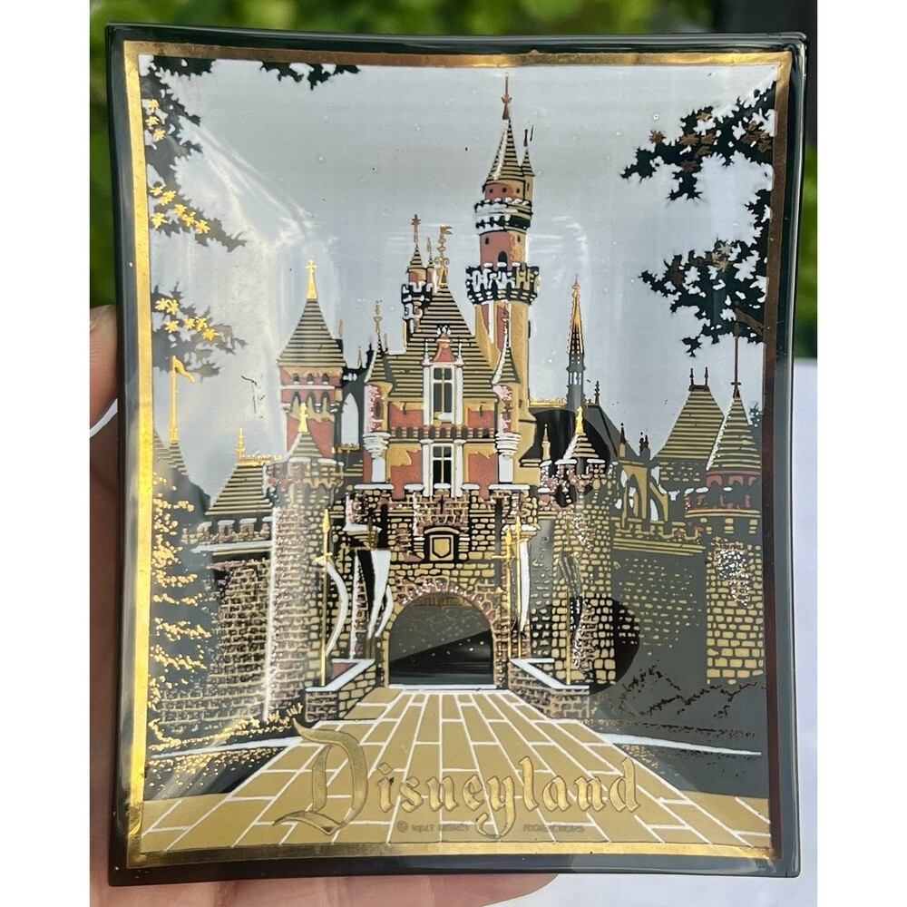 Vintage Disneyland CASTLE Souvenir Candy Dish Glass Ashtray